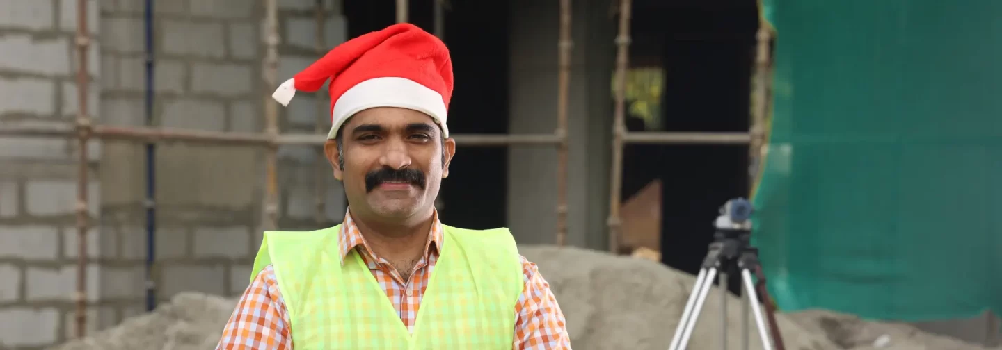 engineer dressed for the christmas and end-of-year holidays