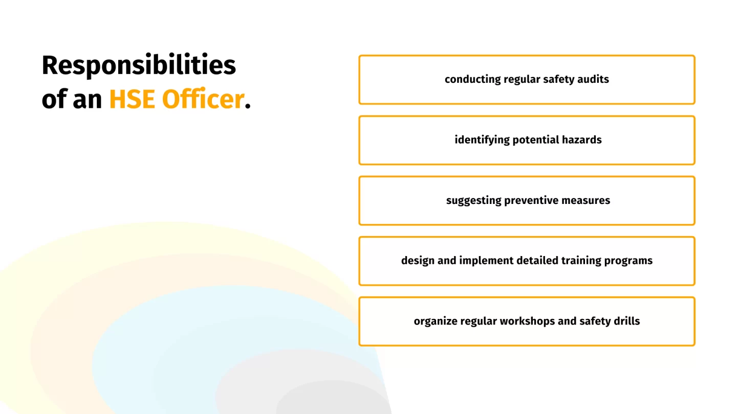 checklist of responsibilities for an hse officer